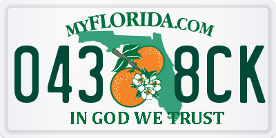 FL license plate 0438CK