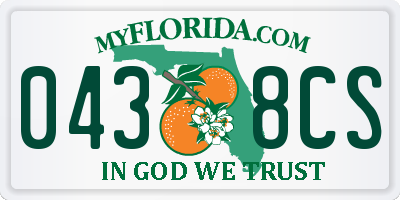 FL license plate 0438CS