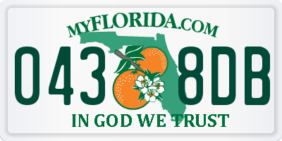 FL license plate 0438DB