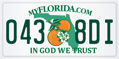 FL license plate 0438DI