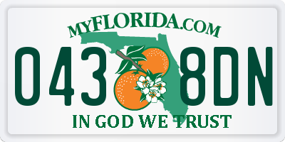 FL license plate 0438DN