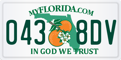 FL license plate 0438DV