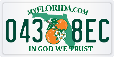 FL license plate 0438EC