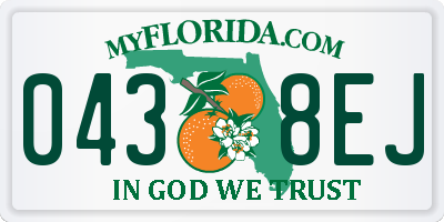 FL license plate 0438EJ
