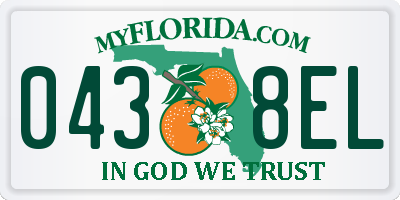 FL license plate 0438EL