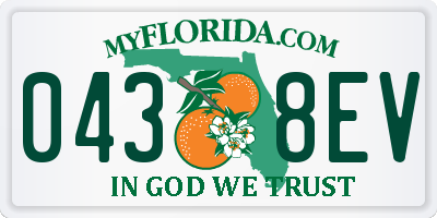 FL license plate 0438EV