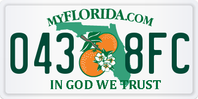 FL license plate 0438FC