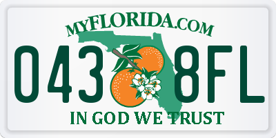 FL license plate 0438FL