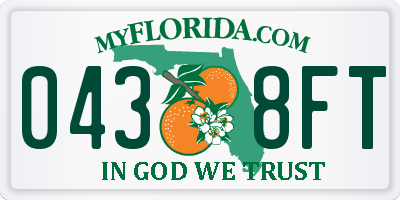 FL license plate 0438FT