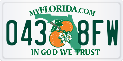 FL license plate 0438FW