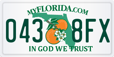 FL license plate 0438FX