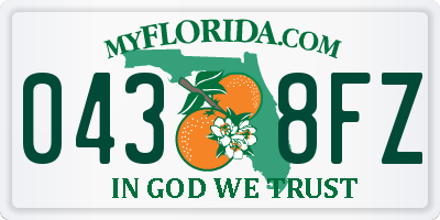 FL license plate 0438FZ