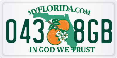 FL license plate 0438GB