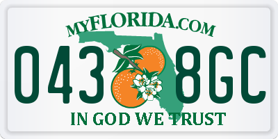 FL license plate 0438GC