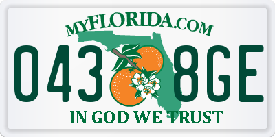 FL license plate 0438GE