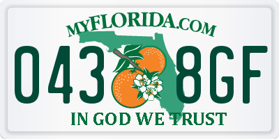 FL license plate 0438GF