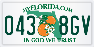FL license plate 0438GV