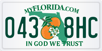 FL license plate 0438HC