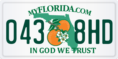 FL license plate 0438HD