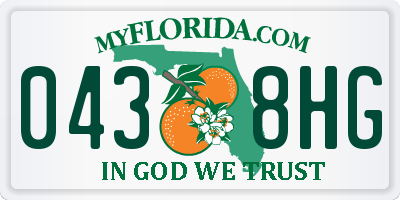 FL license plate 0438HG