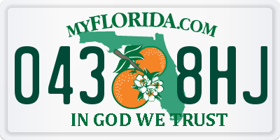 FL license plate 0438HJ