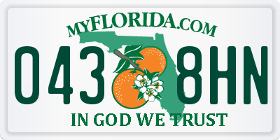 FL license plate 0438HN
