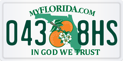 FL license plate 0438HS