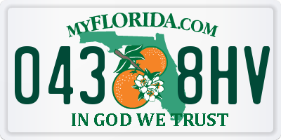 FL license plate 0438HV