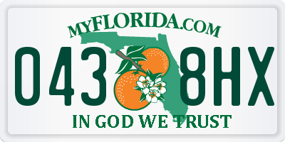 FL license plate 0438HX