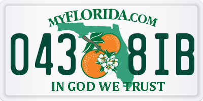 FL license plate 0438IB
