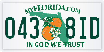 FL license plate 0438ID