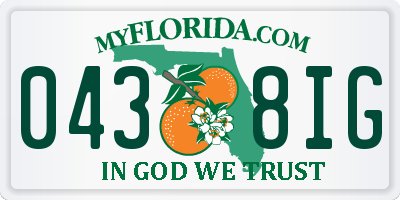 FL license plate 0438IG