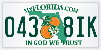 FL license plate 0438IK