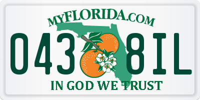 FL license plate 0438IL