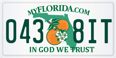FL license plate 0438IT