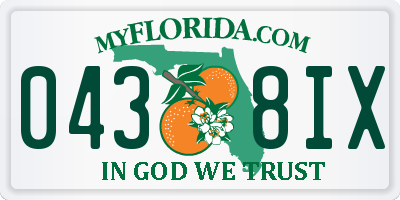 FL license plate 0438IX