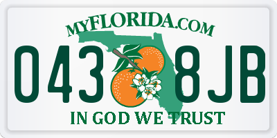 FL license plate 0438JB
