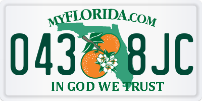 FL license plate 0438JC