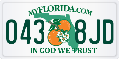 FL license plate 0438JD