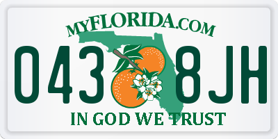 FL license plate 0438JH