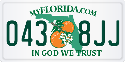 FL license plate 0438JJ