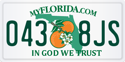 FL license plate 0438JS