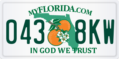 FL license plate 0438KW