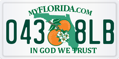 FL license plate 0438LB