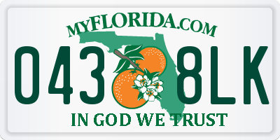 FL license plate 0438LK