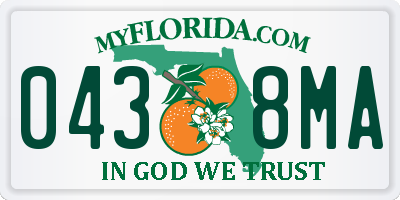FL license plate 0438MA