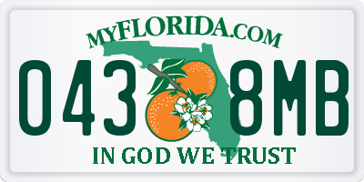 FL license plate 0438MB