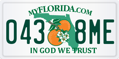 FL license plate 0438ME