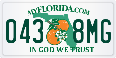FL license plate 0438MG