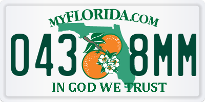 FL license plate 0438MM